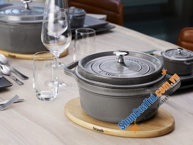 NỒI STAUB XÁM 20 CM - MADE IN FRANCE