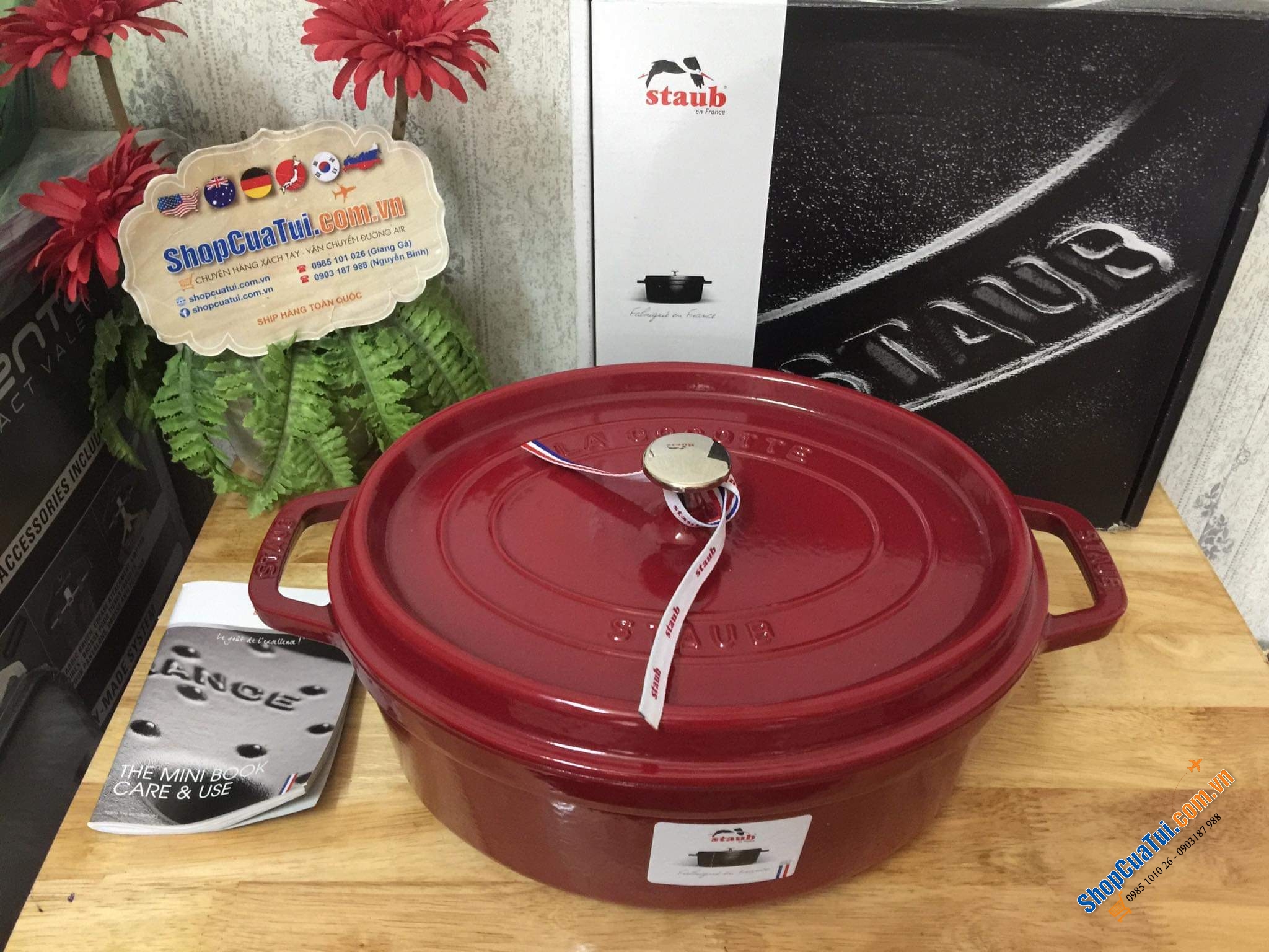 NỒI GANG ĐÚC STAUB OVAL 33CM MÀU ĐỎ SIÊU ĐẸP