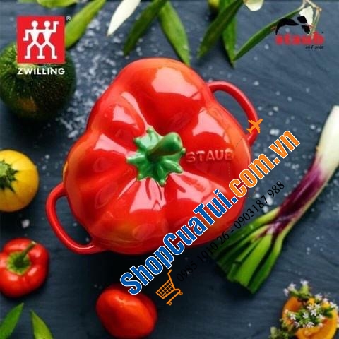 Set 5 thố sứ củ quả Staub, Combo 5 âu sứ Staub:  Âu ớt chuông đỏ và vàng Staub , Âu cà chua, Âu bí Ngô  staub, âu atiso - đựng bánh, kẹo mứt... đựng soup, đồ ăn bỏ lò, hầm ... nhất là món tôm phủ pho mai thì gọi là quá đỉnh