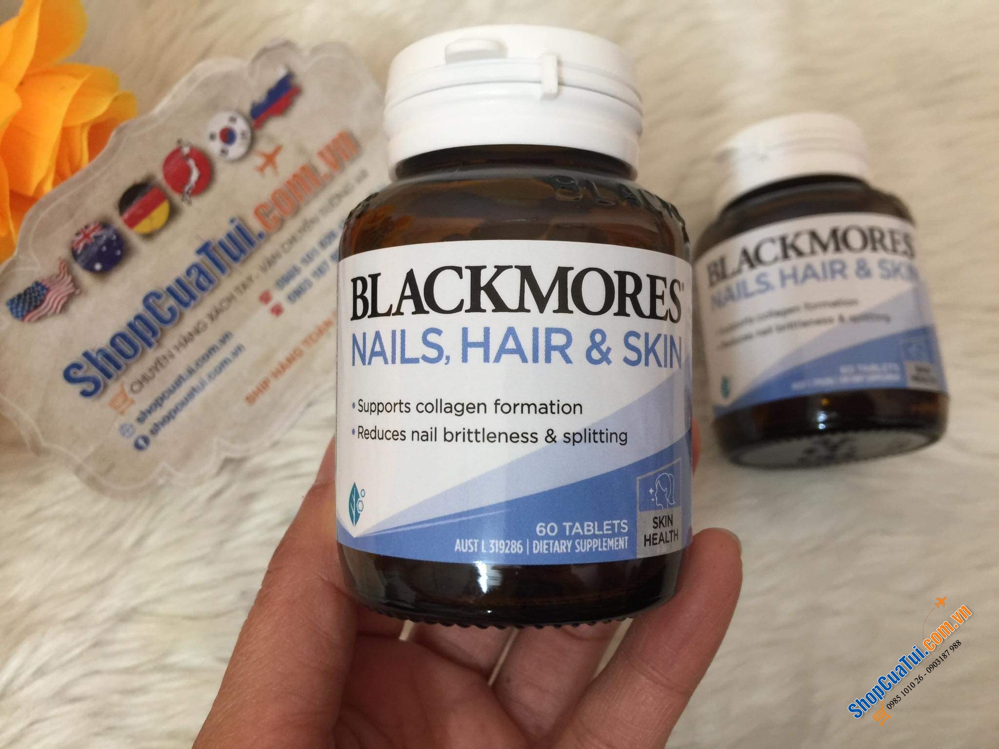 VIÊN UỐNG COLLAGEN CHO TÓC MÓNG DA Blackmores Nails Hair & Skin 60 Tablets (mẫu mới)