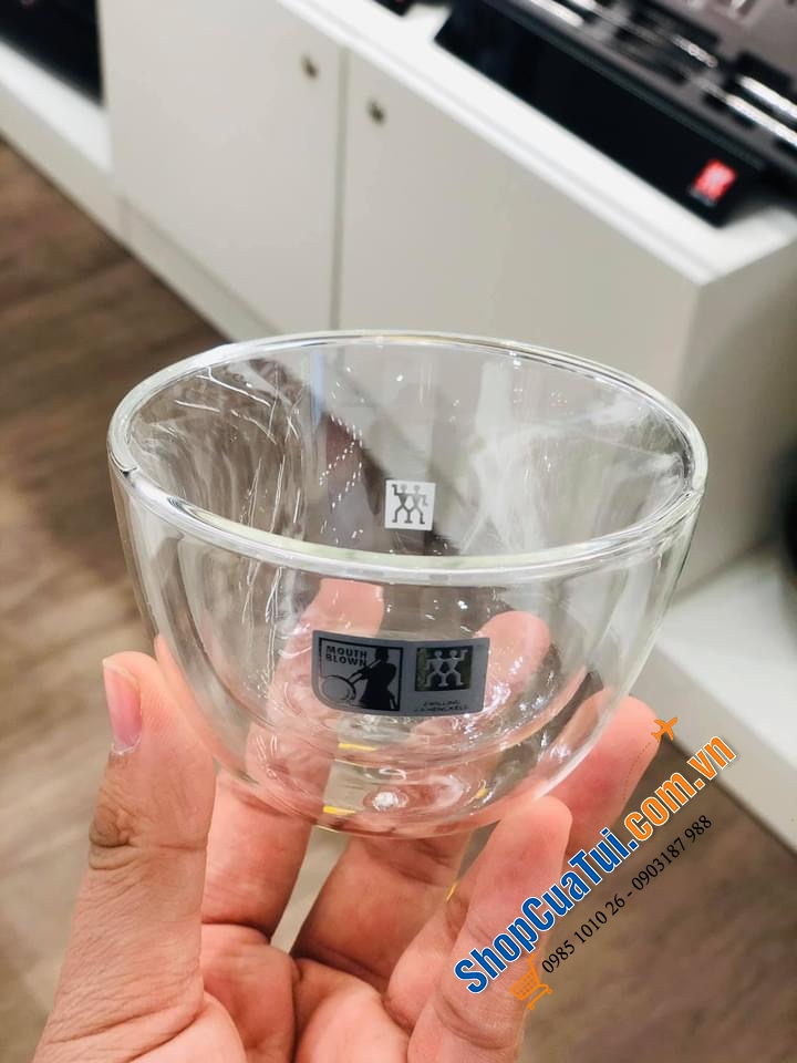 SET 3 BÁT THUỶ TINH 2 LÒNG ZWILING TAPPAS 130ml - bát 2 thành cầm không bị nóng hay lạnh