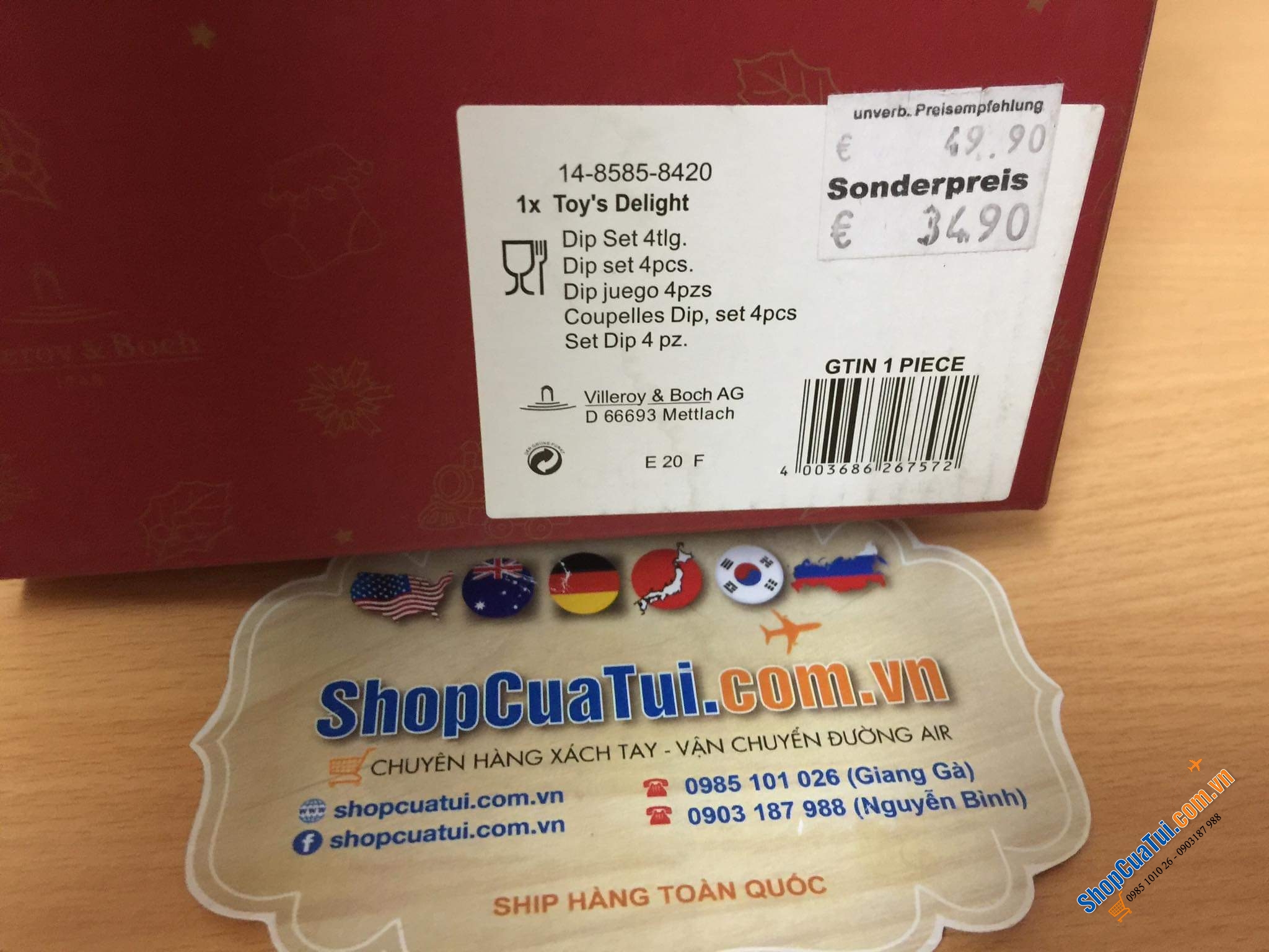 SET 4 món hũ VILLEROY BOCH NOEL ( 3 hũ + 1 đĩa)