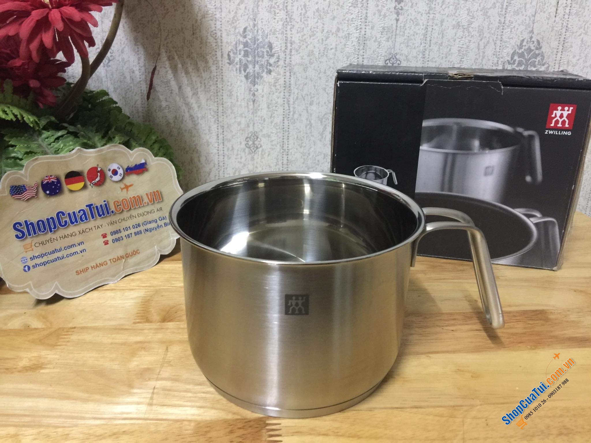 Ca đun sữa INOX ZWILLING, CA ĐUN KHÔNG CHỐNG DÍNH ZWILLING 14 CM VỚI DÁNG TAY CẦM PHONG CÁCH
