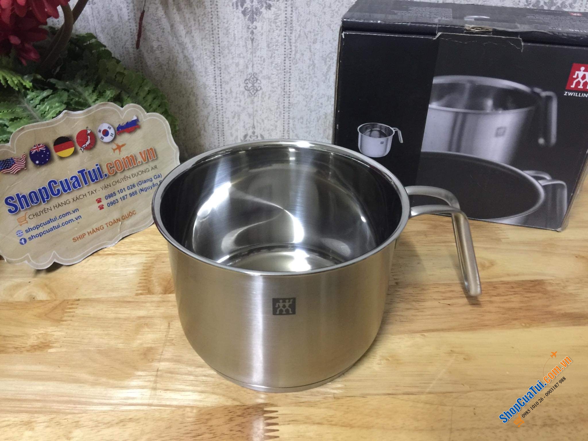 Ca đun sữa INOX ZWILLING, CA ĐUN KHÔNG CHỐNG DÍNH ZWILLING 14 CM VỚI DÁNG TAY CẦM PHONG CÁCH