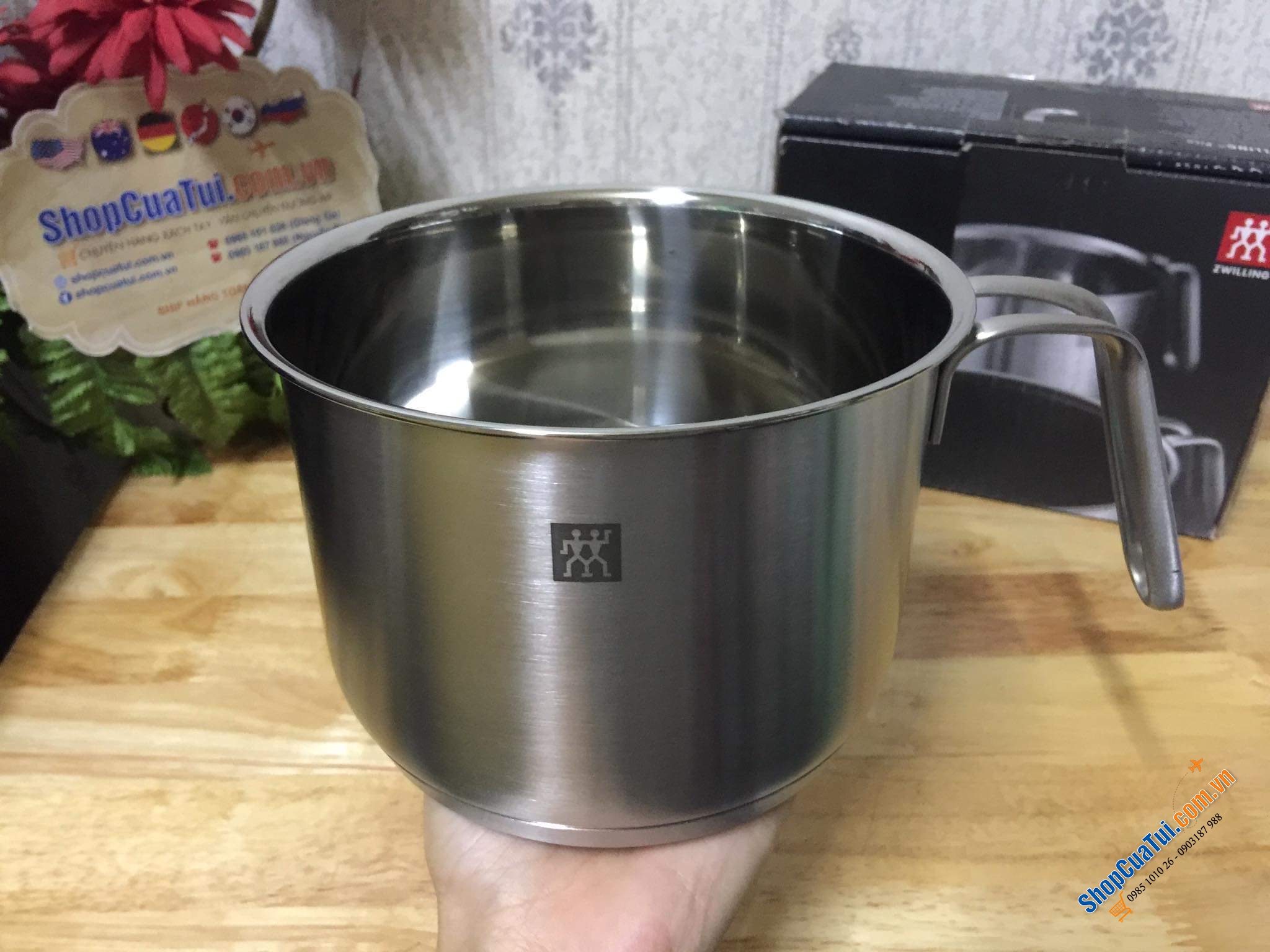 Ca đun sữa INOX ZWILLING, CA ĐUN KHÔNG CHỐNG DÍNH ZWILLING 14 CM VỚI DÁNG TAY CẦM PHONG CÁCH