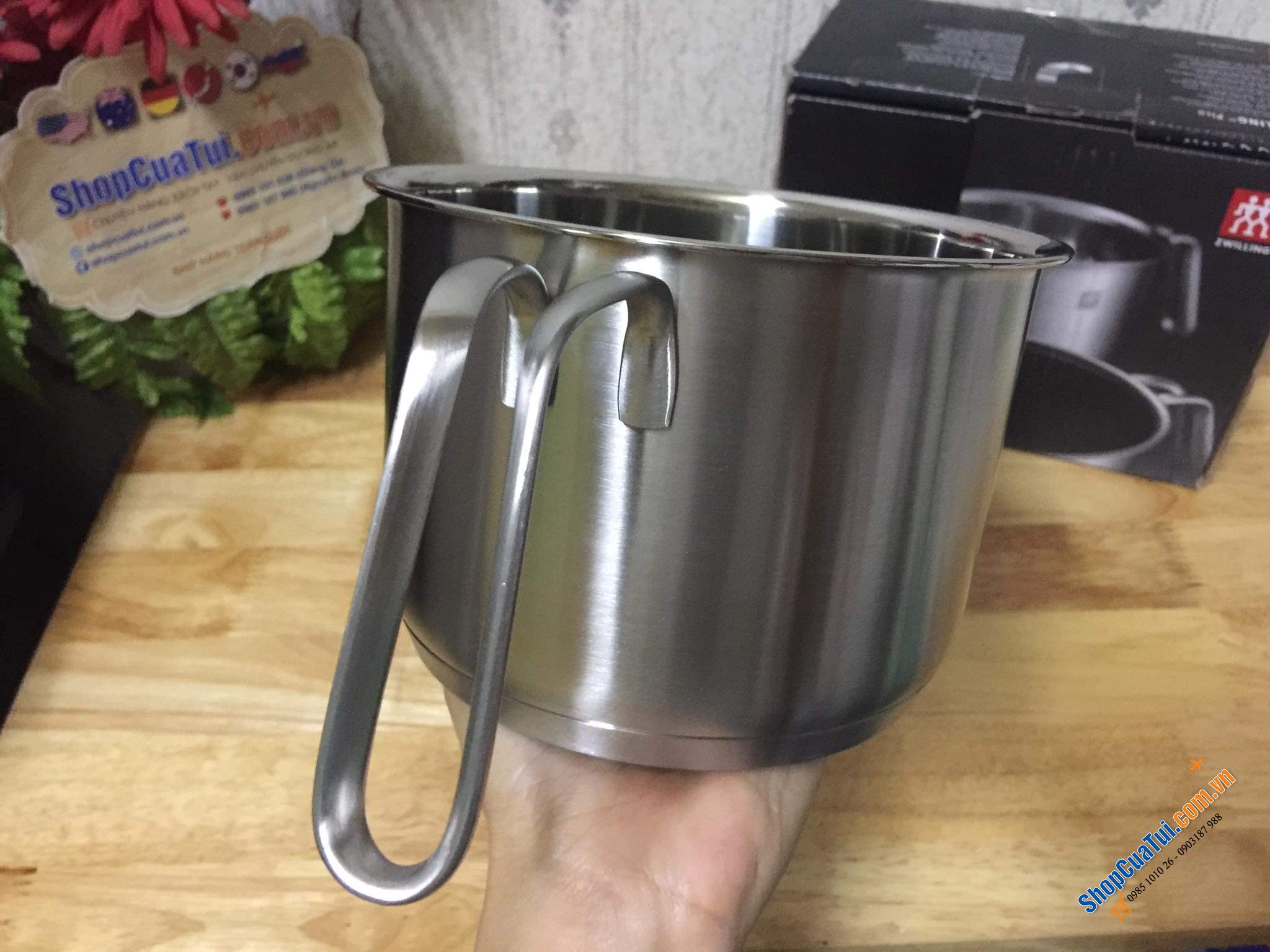Ca đun sữa INOX ZWILLING, CA ĐUN KHÔNG CHỐNG DÍNH ZWILLING 14 CM VỚI DÁNG TAY CẦM PHONG CÁCH