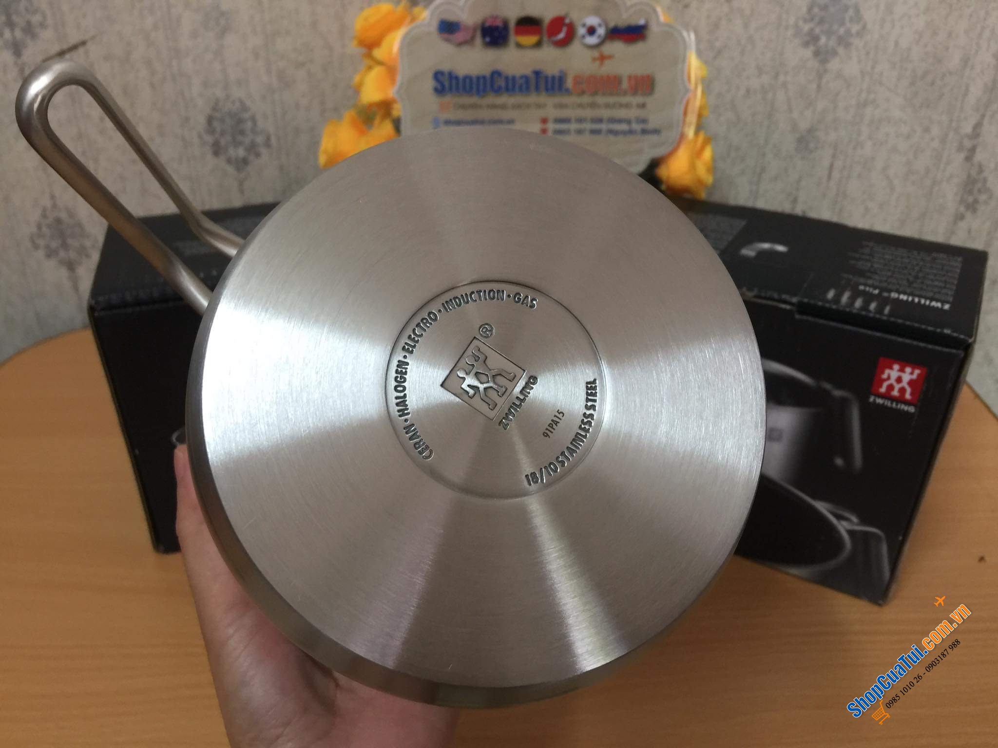 Ca đun sữa INOX ZWILLING, CA ĐUN KHÔNG CHỐNG DÍNH ZWILLING 14 CM VỚI DÁNG TAY CẦM PHONG CÁCH