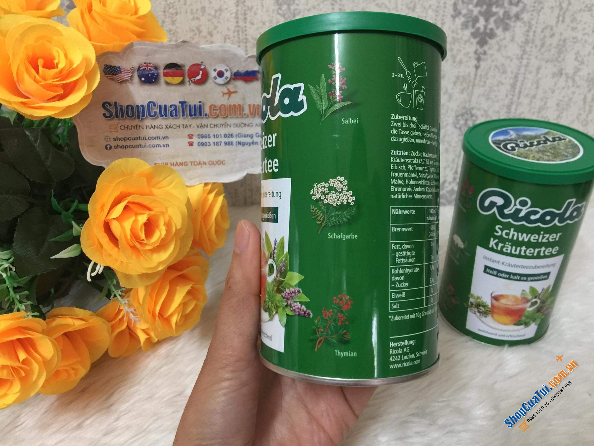 Trà thảo mộc Ricola Thụy Sĩ siêu ngon cho người lớn trẻ em có thể giảm bị ho, dễ chế biến, dễ uống