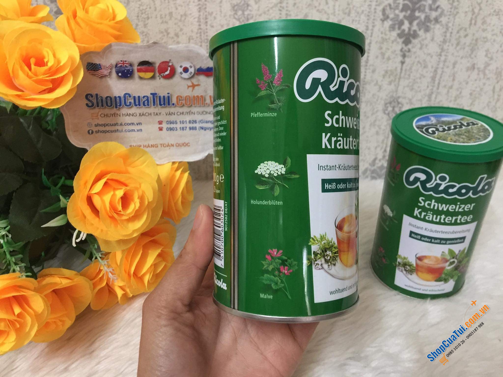 Trà thảo mộc Ricola Thụy Sĩ siêu ngon cho người lớn trẻ em có thể giảm bị ho, dễ chế biến, dễ uống