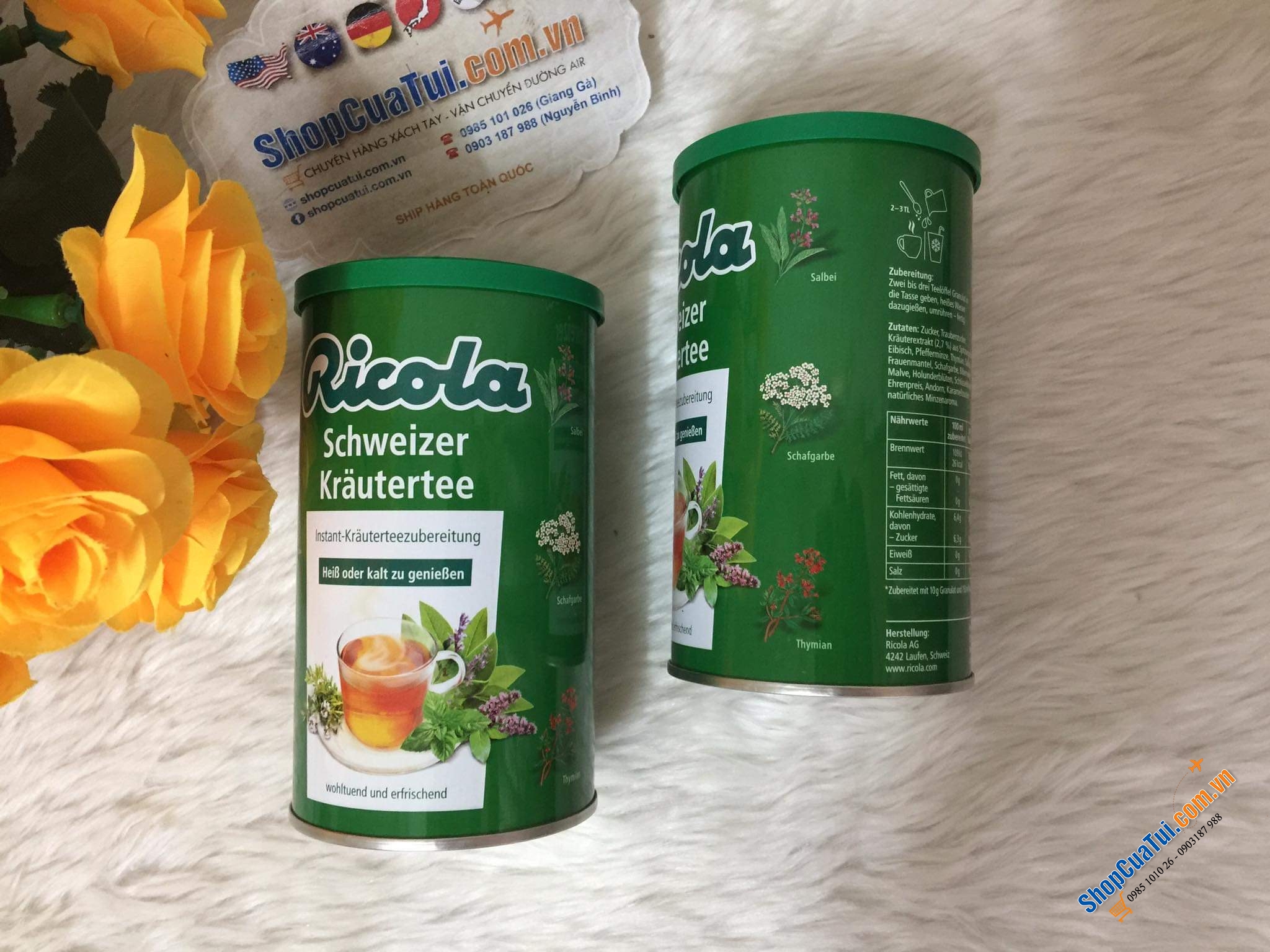 Trà thảo mộc Ricola Thụy Sĩ siêu ngon cho người lớn trẻ em có thể giảm bị ho, dễ chế biến, dễ uống