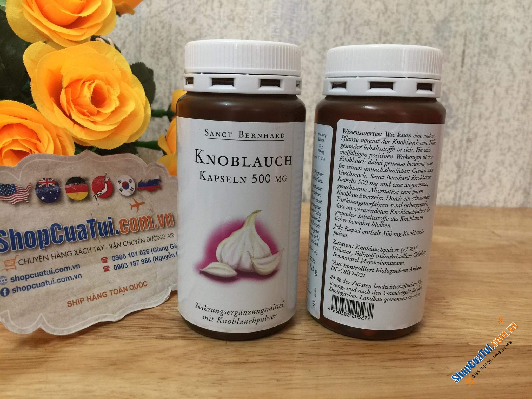 VIÊN UỐNG TINH CHẤT TỎI KNOBLAUCH 500mg SANCT BERNHARD - GIÚP BỔ TIM, CHỐNG SƠ VỮA ĐỘNG MẠCH, TĂNG ĐỀ KHÁNG CƠ THỂ !!!