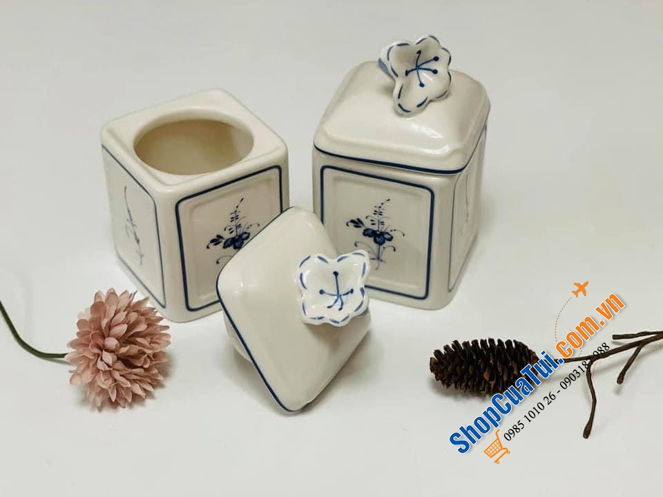 HŨ ĐỰNG GIA VỊ, HẠT NÊM, ỚT TRƯNG, ĐƯỜNG VILLEROY BOCH HÌNH HOA VÀ ỚT - MADE IN GERMNAY