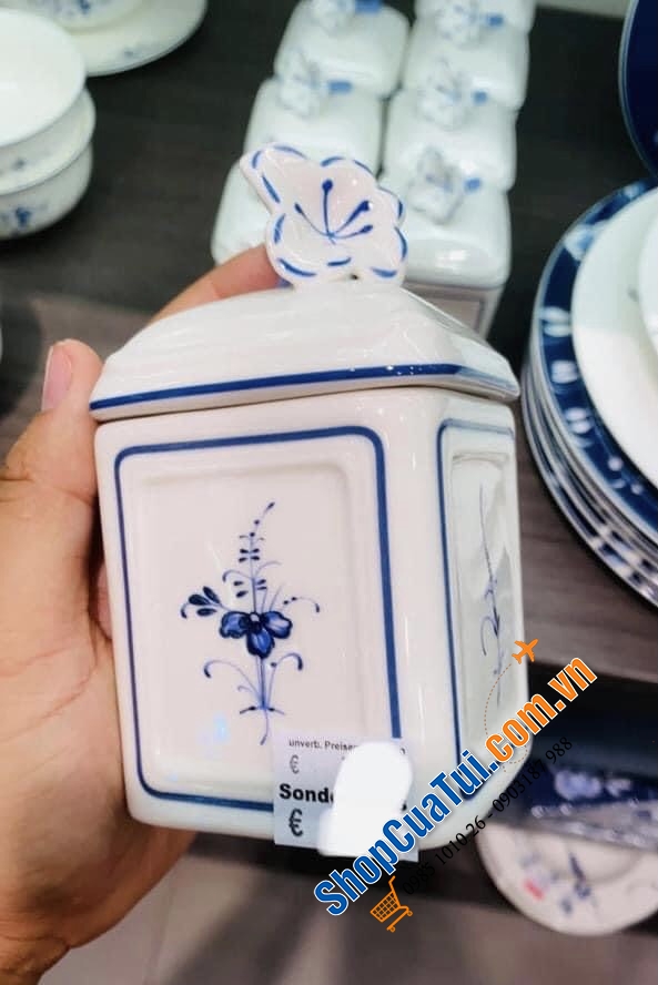 HŨ ĐỰNG GIA VỊ, HẠT NÊM, ỚT TRƯNG, ĐƯỜNG VILLEROY BOCH HÌNH HOA VÀ ỚT - MADE IN GERMNAY