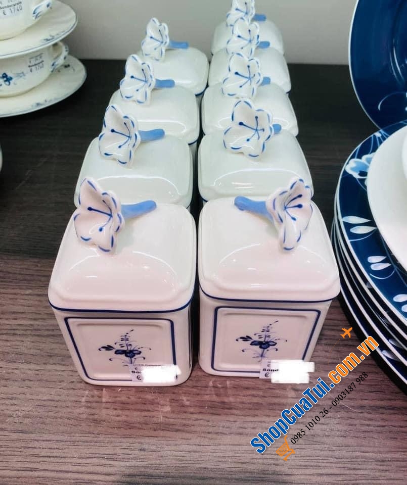 HŨ ĐỰNG GIA VỊ, HẠT NÊM, ỚT TRƯNG, ĐƯỜNG VILLEROY BOCH HÌNH HOA VÀ ỚT - MADE IN GERMNAY