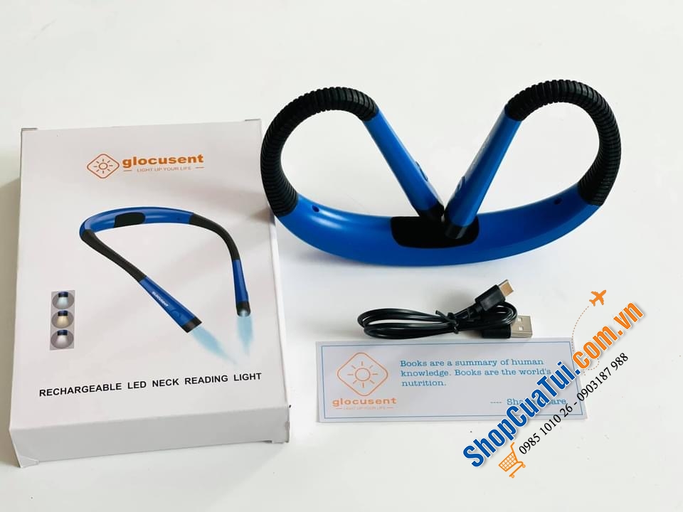 Đèn pin 2 đầu đeo cổ Glocusent - sạc 1 lần dùng 1 tuần.