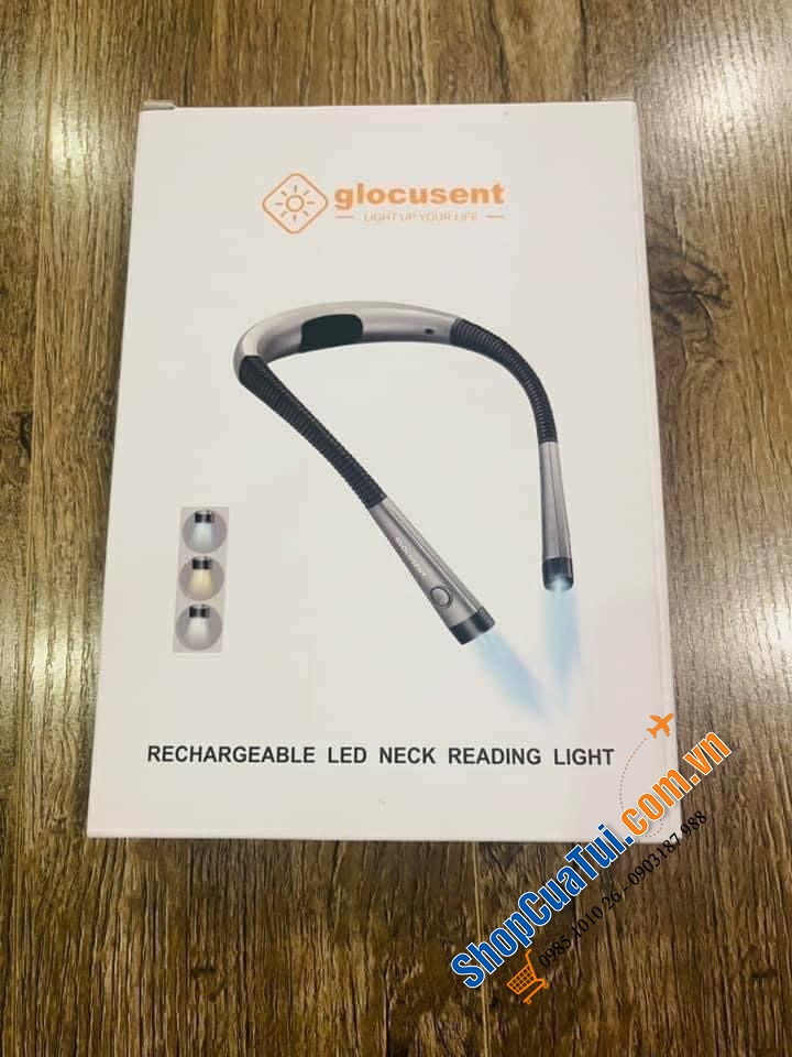 Đèn pin 2 đầu đeo cổ Glocusent - sạc 1 lần dùng 1 tuần.
