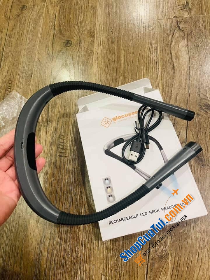Đèn pin 2 đầu đeo cổ Glocusent - sạc 1 lần dùng 1 tuần.