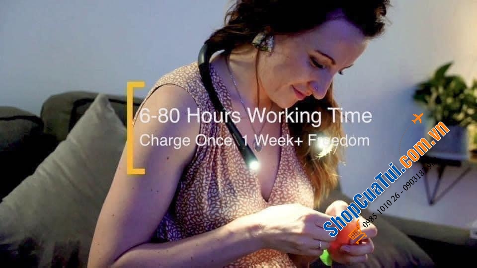 Đèn pin 2 đầu đeo cổ Glocusent - sạc 1 lần dùng 1 tuần.