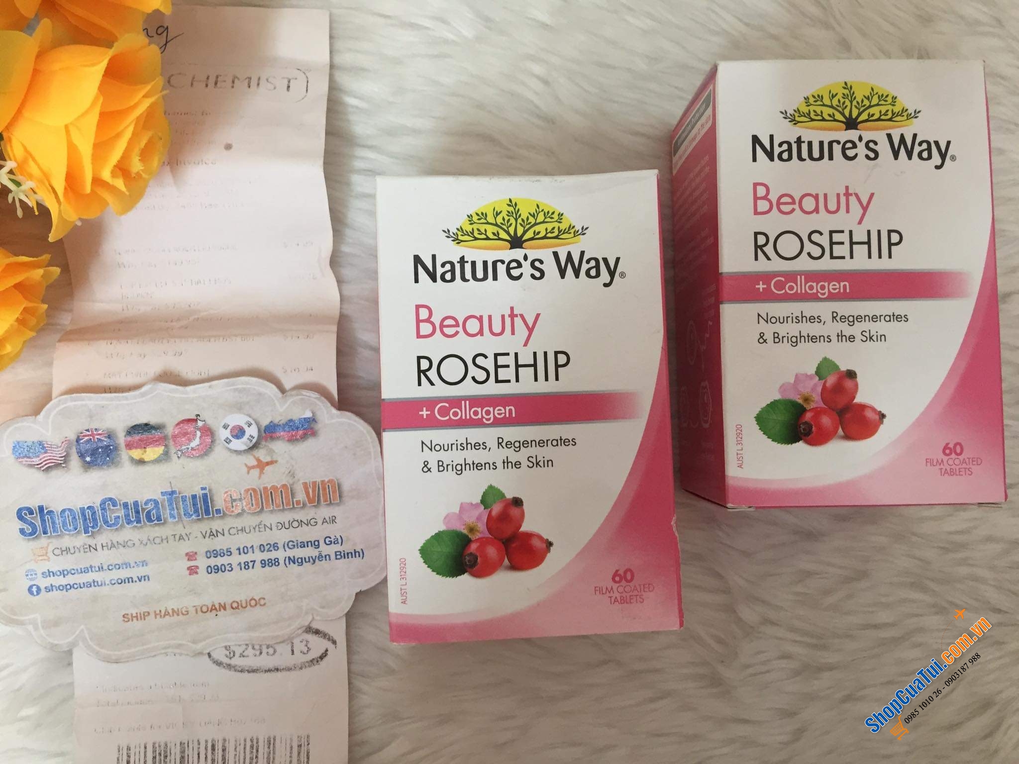 VIÊN UỐNG COLLAGEN TRẮNG DA, CHỐNG LÃO HÓA NATURE S WAY BEAUTY ROSEHIP + COLLAGEN 60 TABLETS
