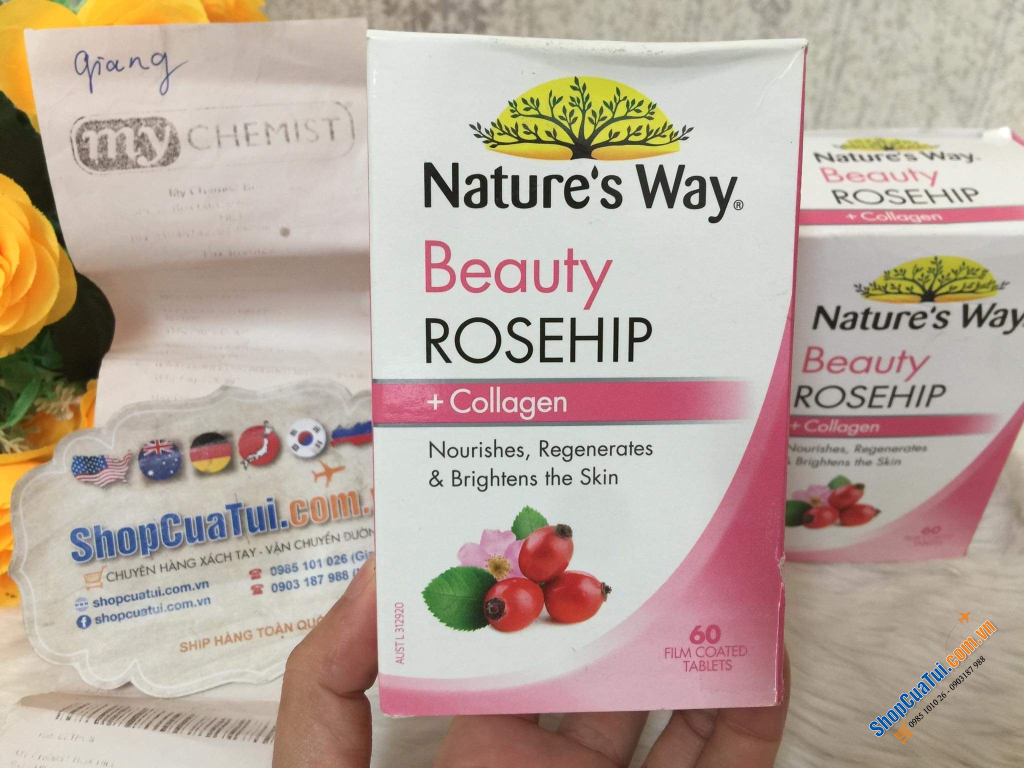 VIÊN UỐNG COLLAGEN TRẮNG DA, CHỐNG LÃO HÓA NATURE S WAY BEAUTY ROSEHIP + COLLAGEN 60 TABLETS