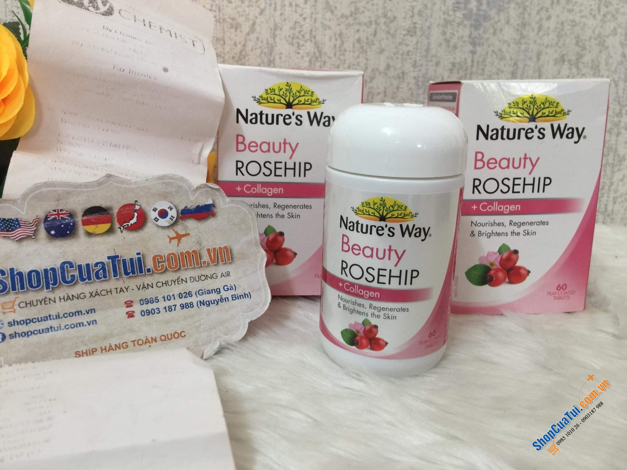 VIÊN UỐNG COLLAGEN TRẮNG DA, CHỐNG LÃO HÓA NATURE S WAY BEAUTY ROSEHIP + COLLAGEN 60 TABLETS