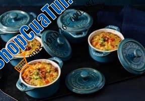 NỒI GỐM STAUB OVAL CAM 11 cm và XANH TRÒN 10 cm.
