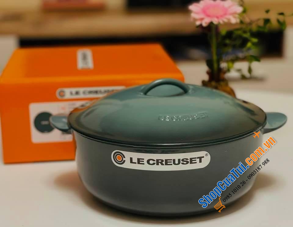 NỒI LE CREUSET 24 cm dáng bầu tròn - XANH TỐI OCEAN.