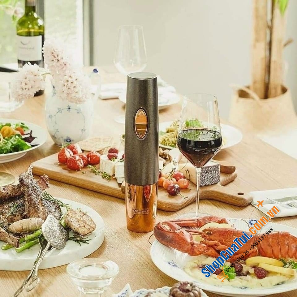 Trọn bộ Mở rượu vang tự động Cuisinart màu đồng.