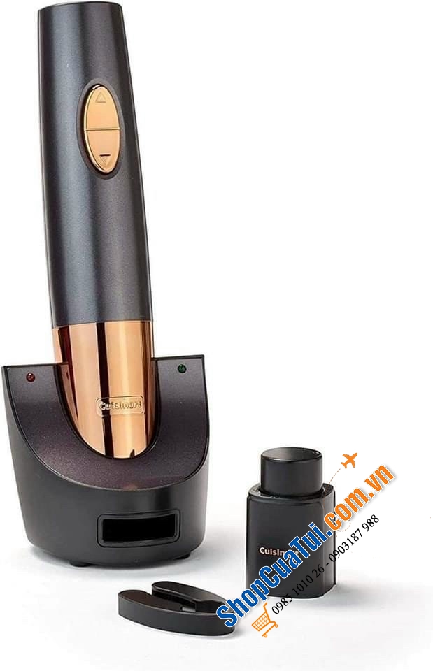 Trọn bộ Mở rượu vang tự động Cuisinart màu đồng.