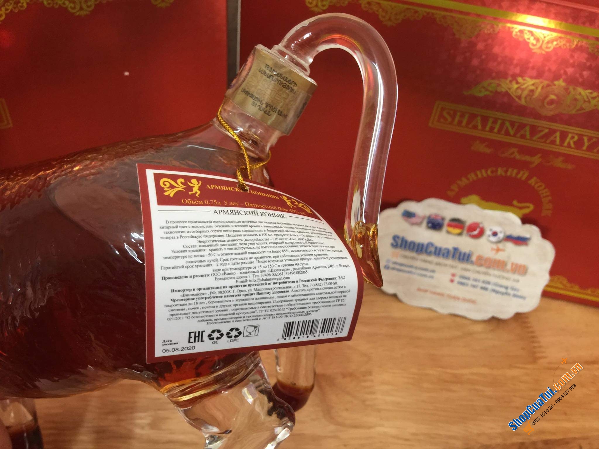 RƯỢU PHONG THỦY HÌNH CON TRÂU 2021 TÂN SỬU RƯỢU COGNAC NGA 750ml