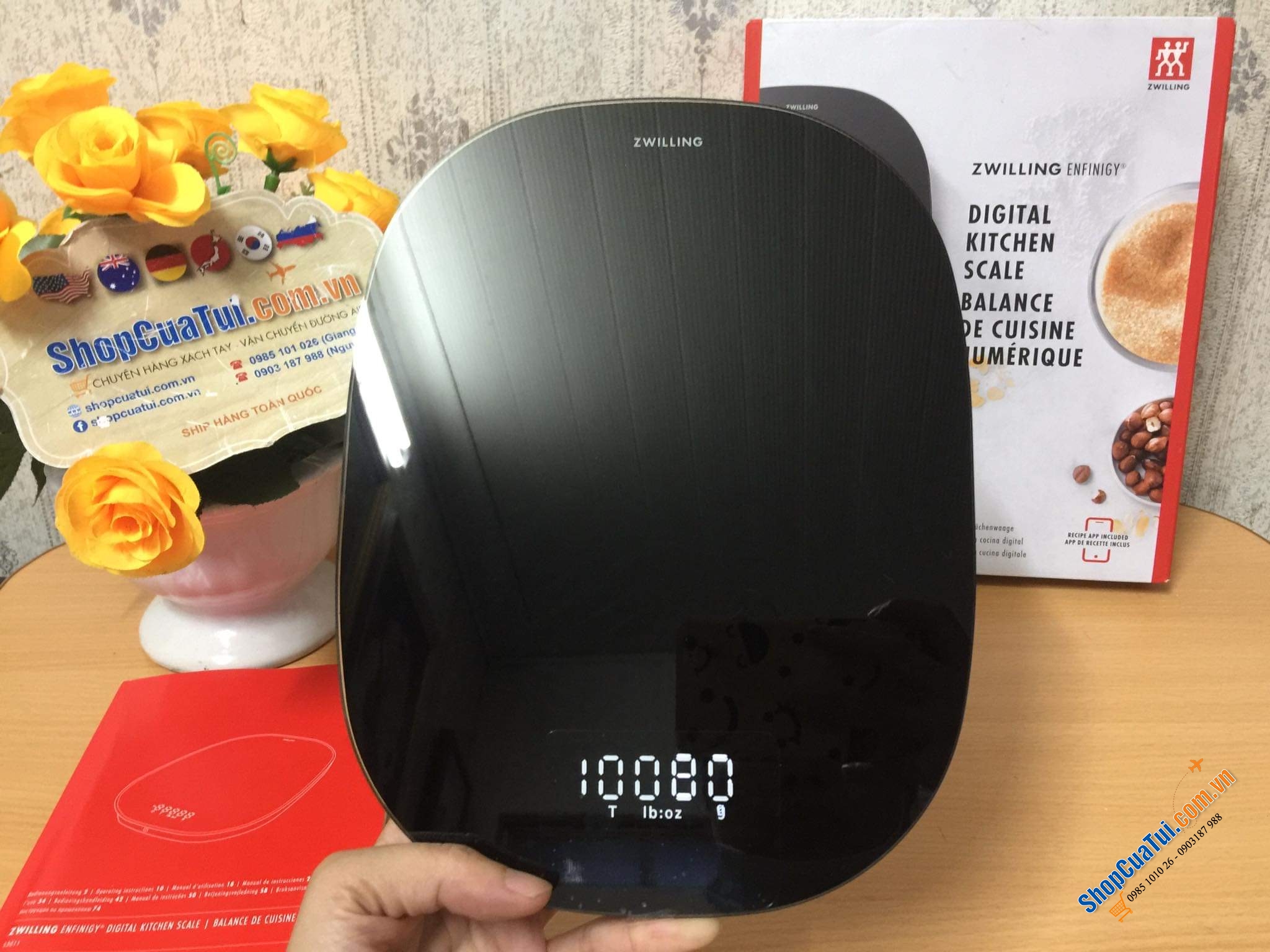 CÂN NHÀ BẾP HIỆN ĐẠI NHẤT ZWILLING DÙNG SẠC  MÀU ĐEN / TRẮNG.