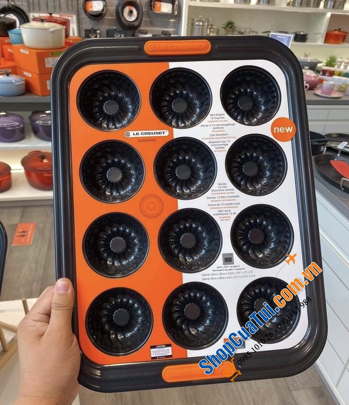 Khay bánh mini Le Creuset 12 cái - Hàng auth 100% mua tại Đức