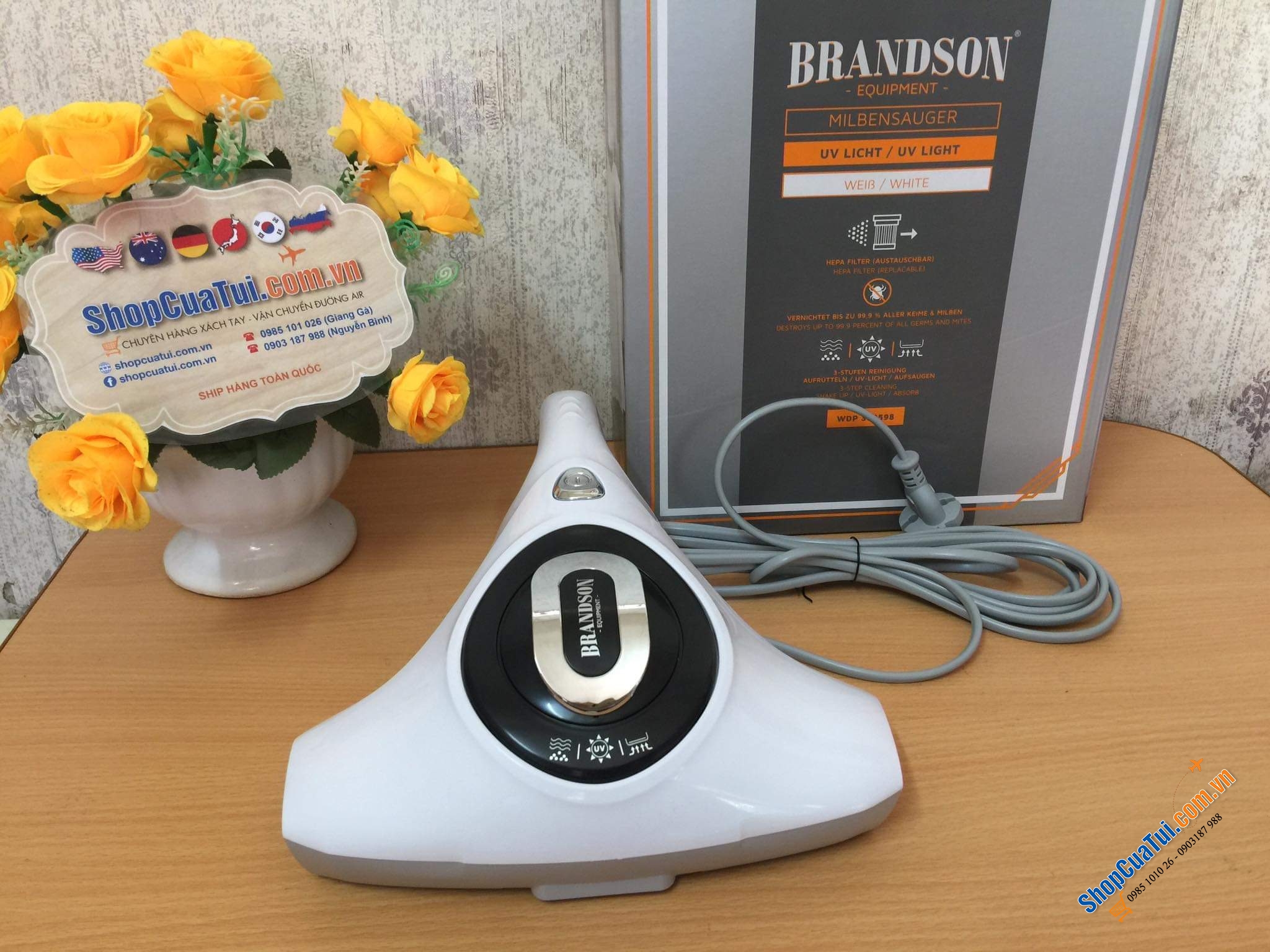 MÁY HÚT BỤI, DIỆT KHUẨN GIƯỜNG ĐỆM SOFA BRANDSON (Rating 5 sao siêu chất lượng)