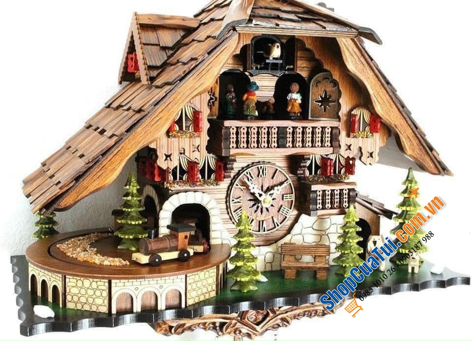 Đồng hồ treo tường Cuckoo EN 48110 QMT dòng cao cấp (size to: Cao x Rộng x Sâu: 40 x 39,5x 21,5 cm) - Made in Germany