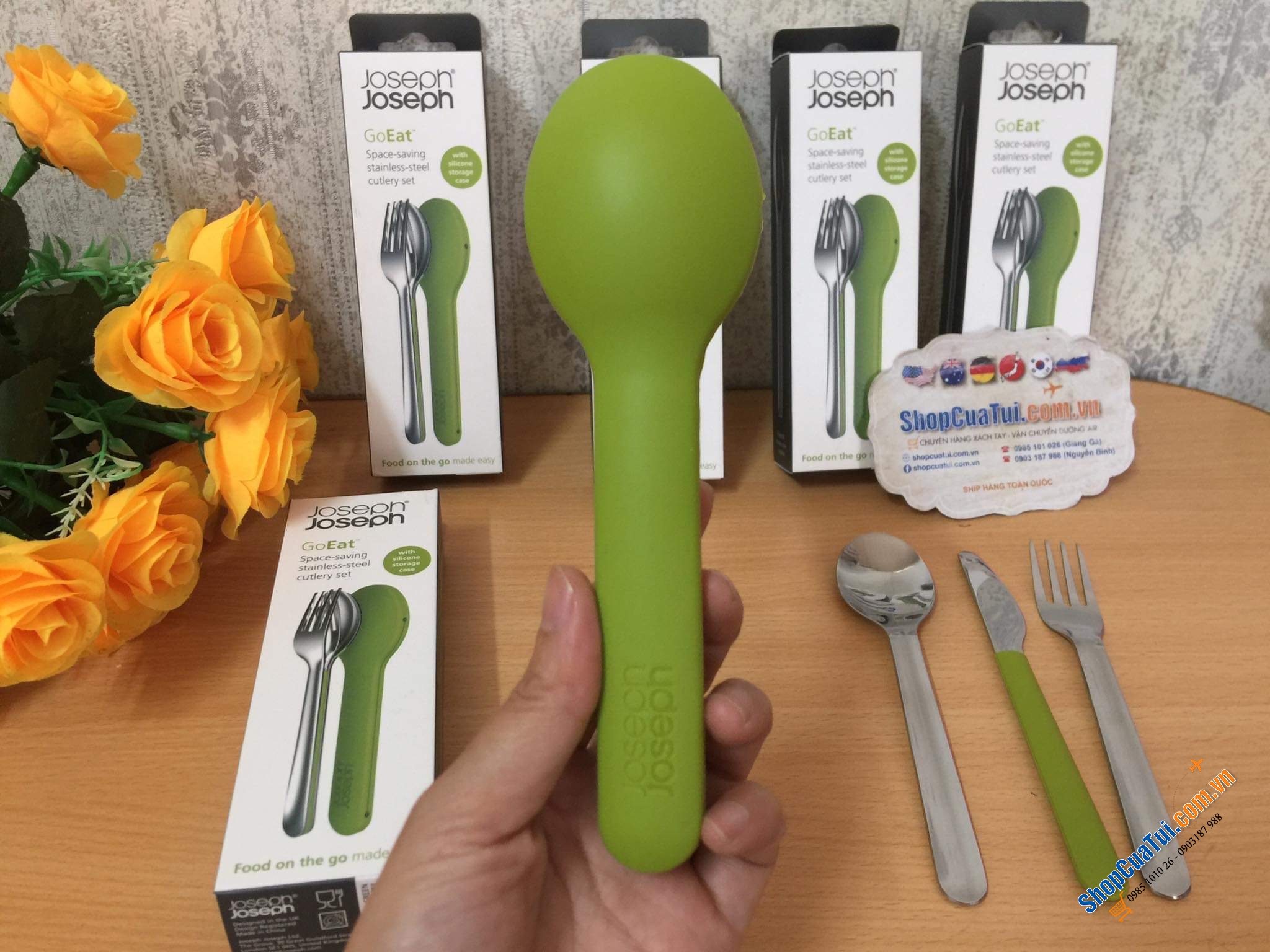 Set THÌA DĨA DAO JOSEPH JOSEPH BỎ TÚI GO EAT để đem đi làm, đi học, hay du lịch.