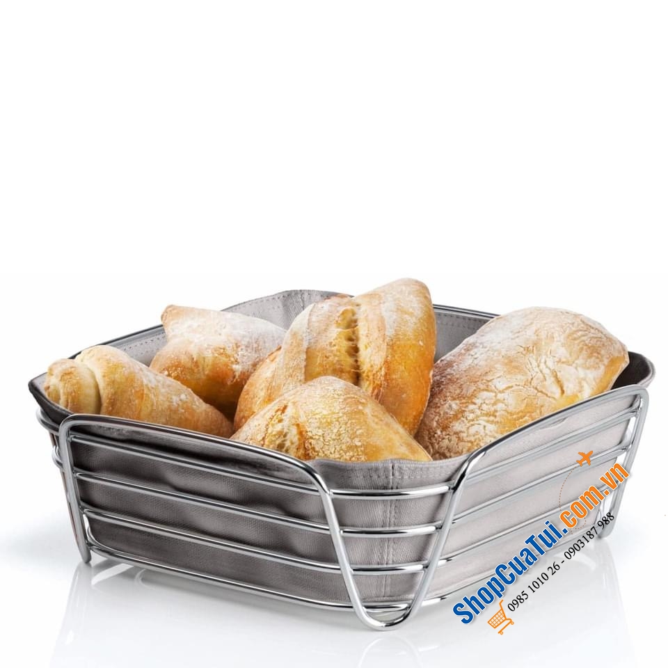 GIỎ ĐỰNG BÁNH MỲ GERMANY MÀU XANH Size 21x21x9,5cm