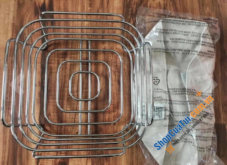 GIỎ ĐỰNG BÁNH MỲ GERMANY MÀU XANH Size 21x21x9,5cm