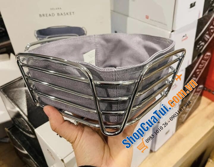 GIỎ ĐỰNG BÁNH MỲ GERMANY MÀU XANH Size 21x21x9,5cm