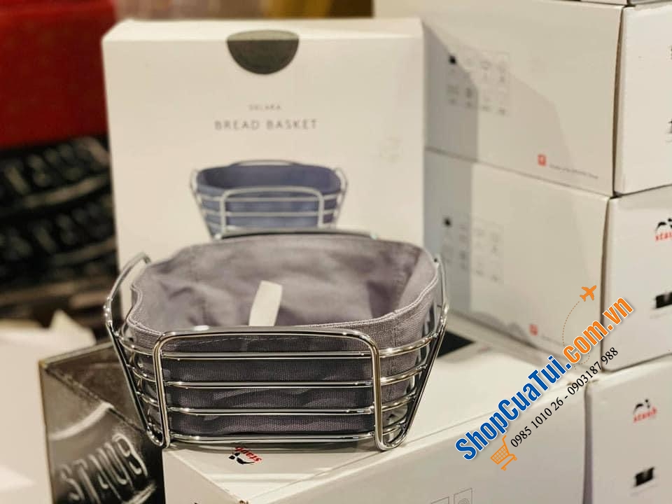 GIỎ ĐỰNG BÁNH MỲ GERMANY MÀU XANH Size 21x21x9,5cm