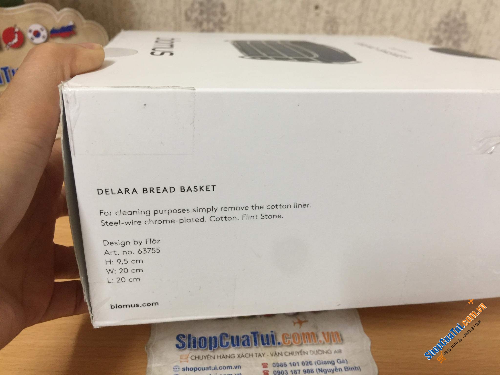 GIỎ ĐỰNG BÁNH MỲ GERMANY MÀU XANH Size 21x21x9,5cm