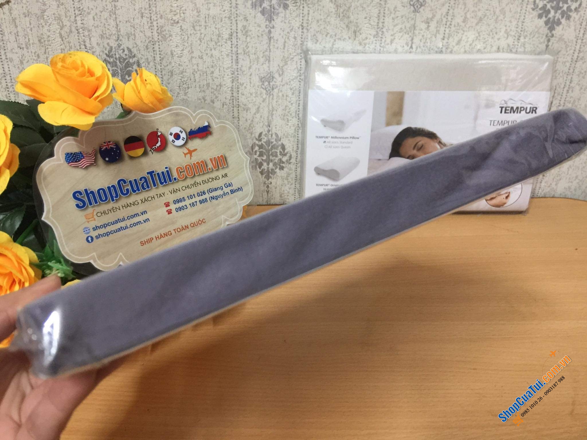 Vỏ gối Tempure chính hãng, chất liệu bông tự nhiên 100%, không sùi ko gây dị ứng. Thích hợp với Size gối từ S tới L