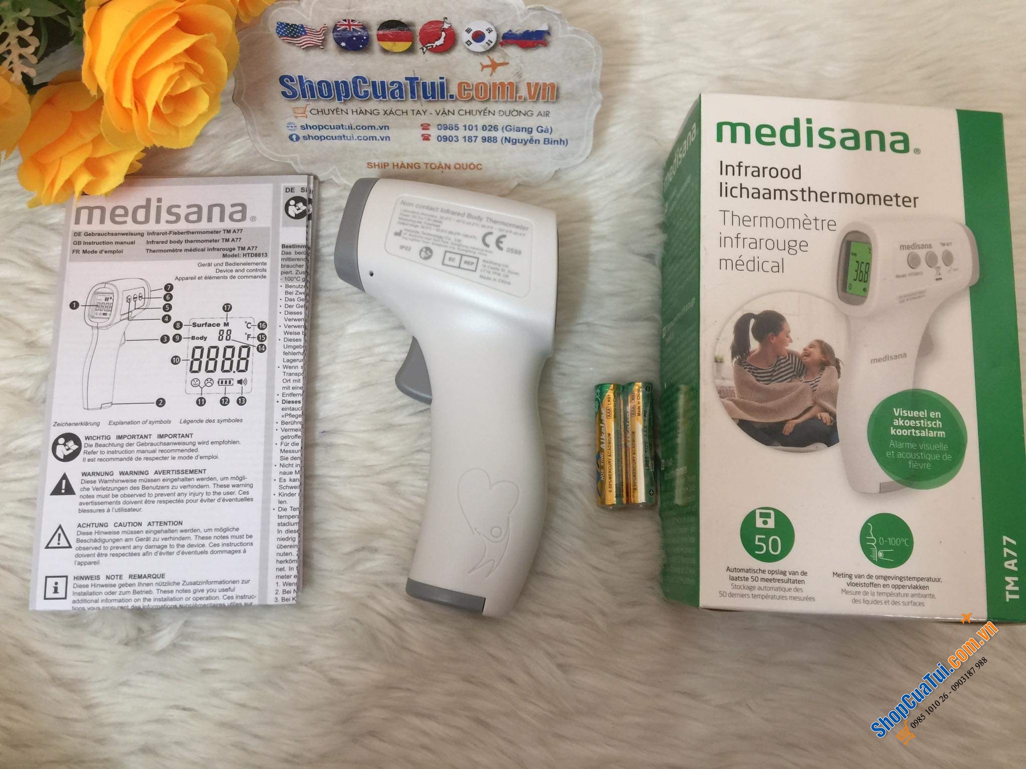 NHIỆT KẾ ĐO TRÁN HỒNG NGOẠI MEDISANA TM A77