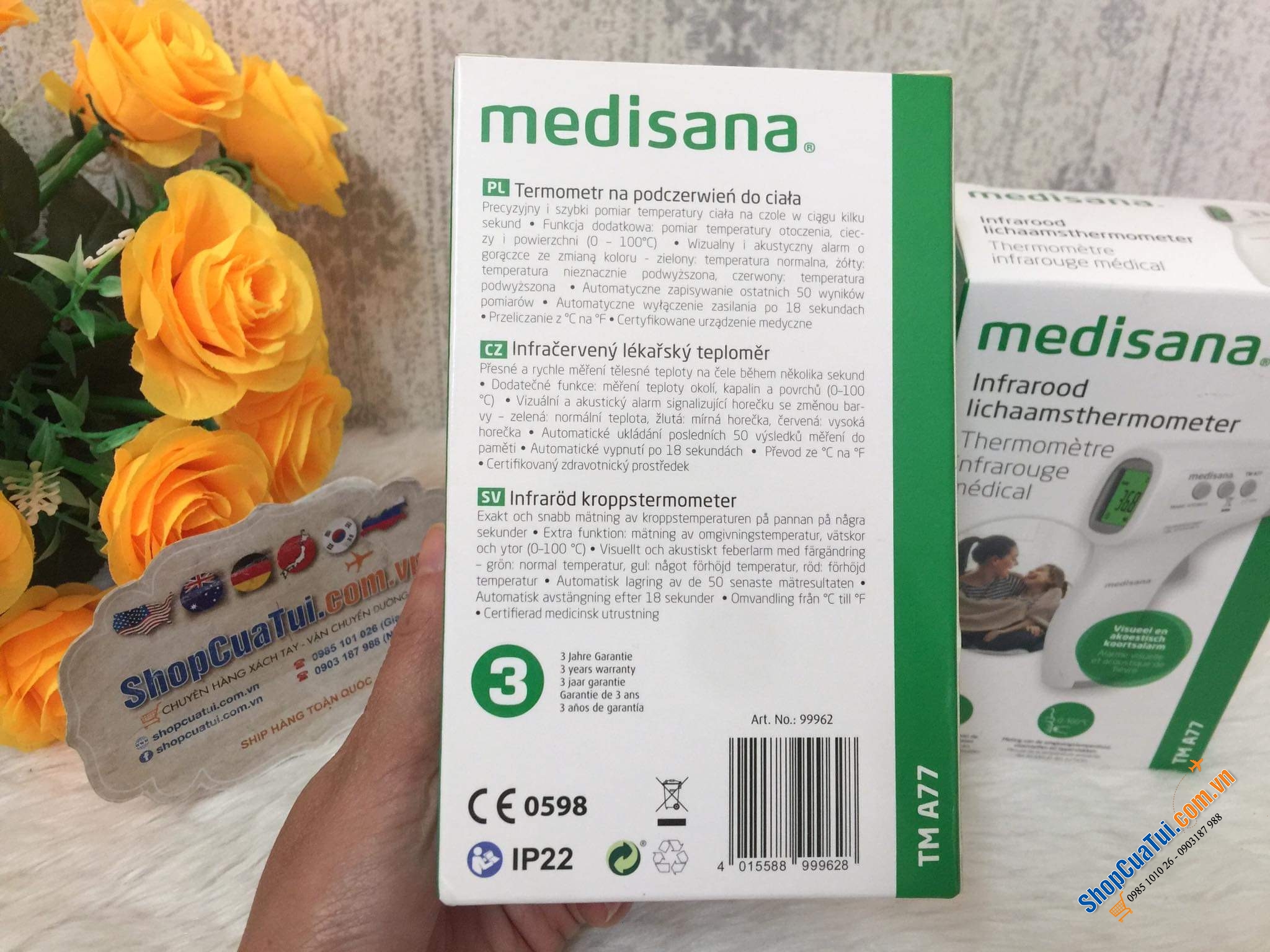 NHIỆT KẾ ĐO TRÁN HỒNG NGOẠI MEDISANA TM A77