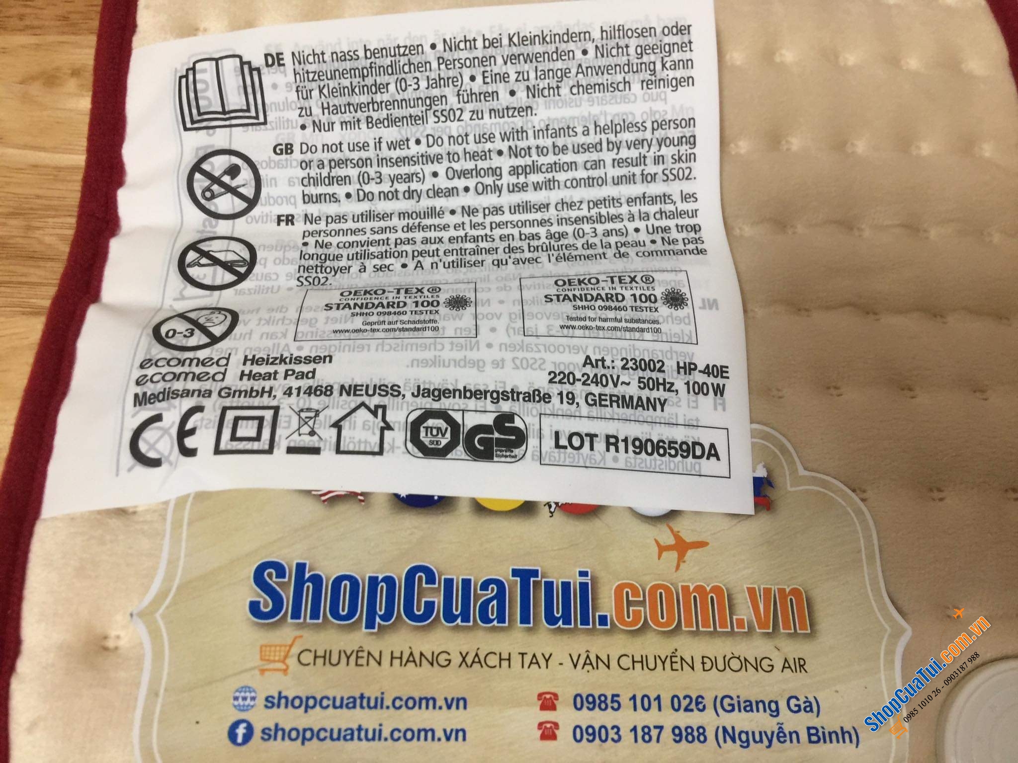 TẤM SƯỞI MEDISANA ECOMED