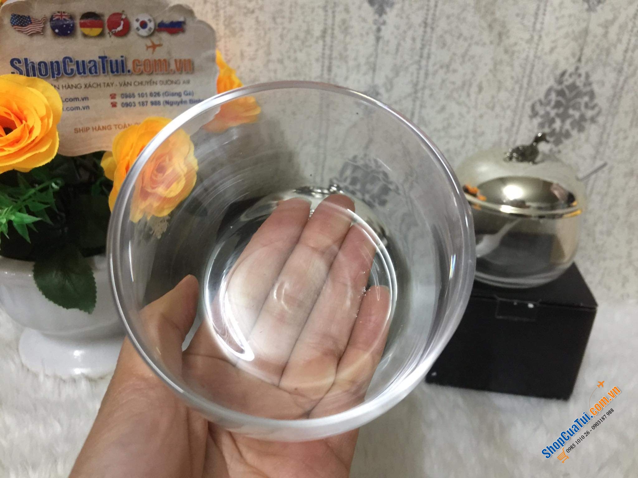 Hũ đựng mứt, gia vị, mật ong... có thìa Edzard mạ bạc