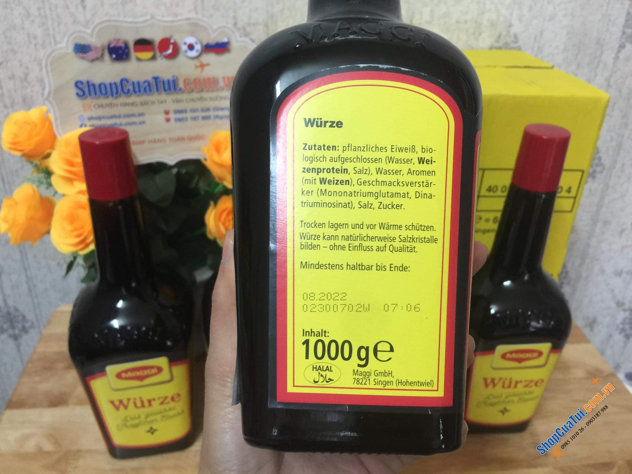 Xì dầu NƯỚC TƯƠNG ĐẬU NÀNH MAGGI WÜRZE 1 LIT - Made in Germany.
