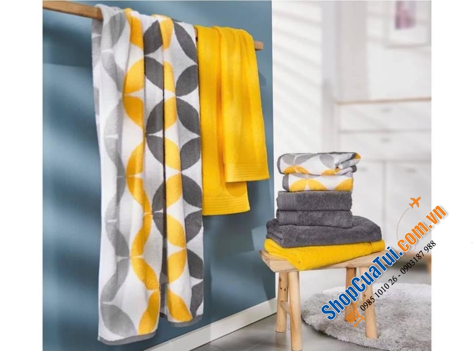 Sét 2 khăn tắm bông nội địa Đức.