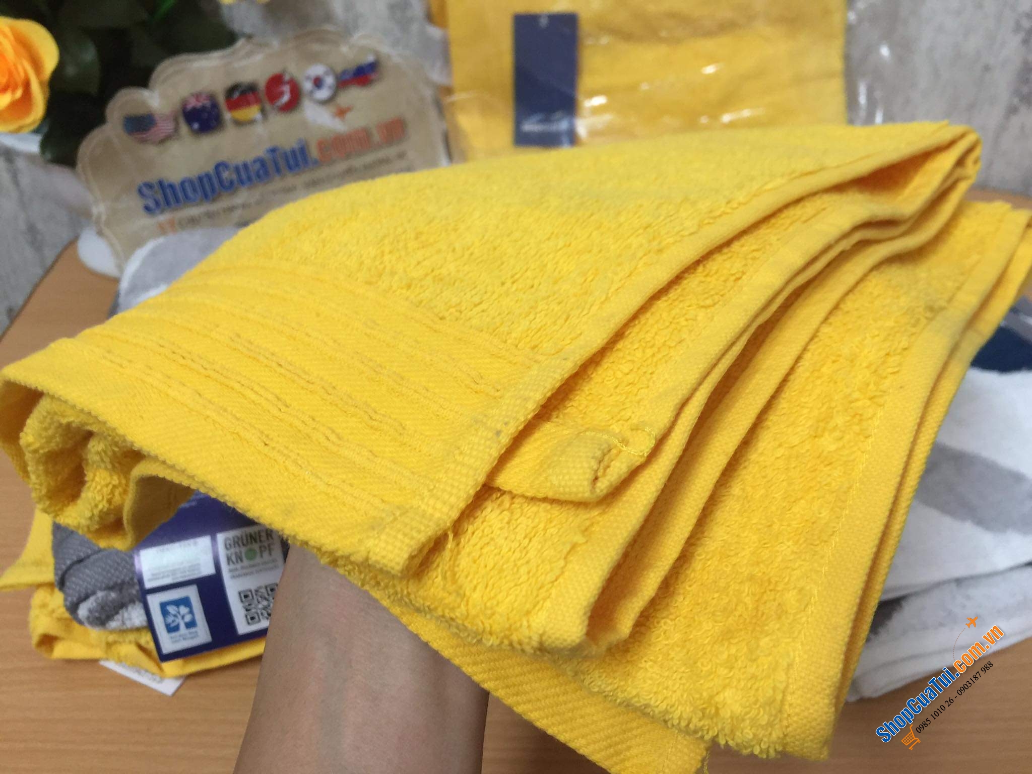 Sét 2 khăn tắm bông nội địa Đức.