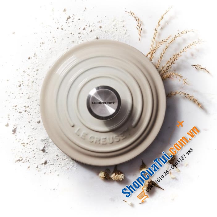 NỒI Le Creuset 20 cm màu trắng vàng Meringue.
