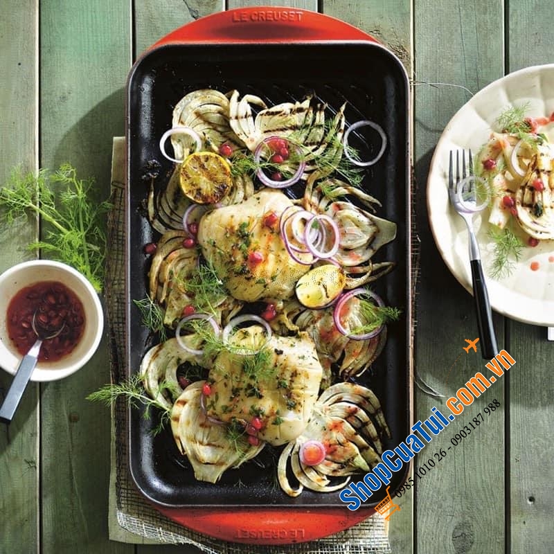 CHẢO NƯỚNG - KHAY NƯỚNG CHỮ NHẬT  LE CREUSET 30x22 cm